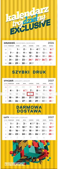 Kalendarz trójdzielny EXCLUSIVE